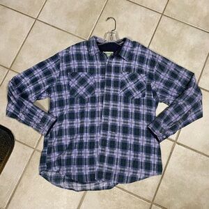 Haband Men's Plaid Shirt in Blue and Purple